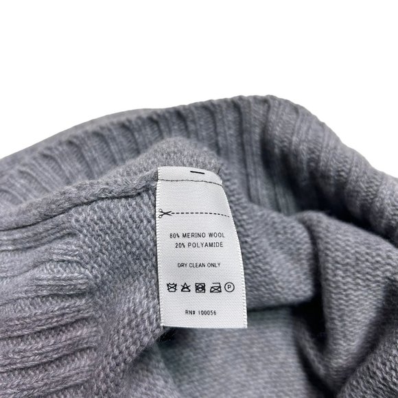 Oobe Brand Merino Wool V Neck Sweater Mens Medium Gray Italy Pullover Tight Knit - Picture 8 of 8